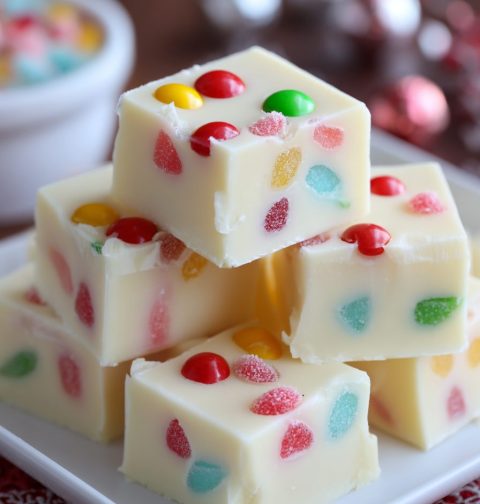 White Chocolate Gumdrop Fudge Recipe