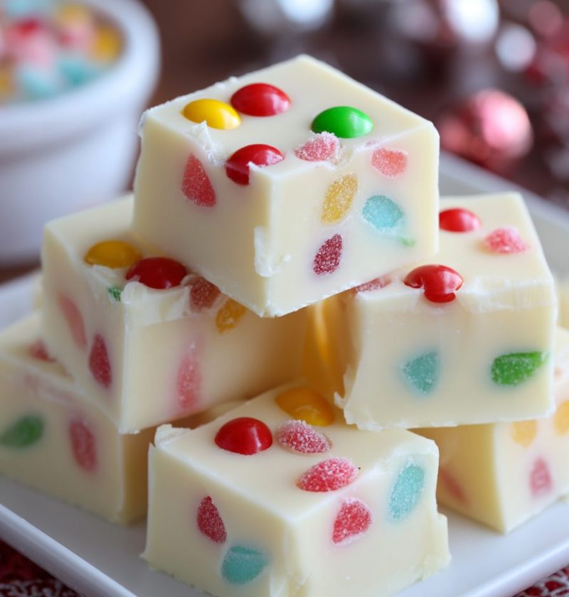 White Chocolate Gumdrop Fudge Recipe