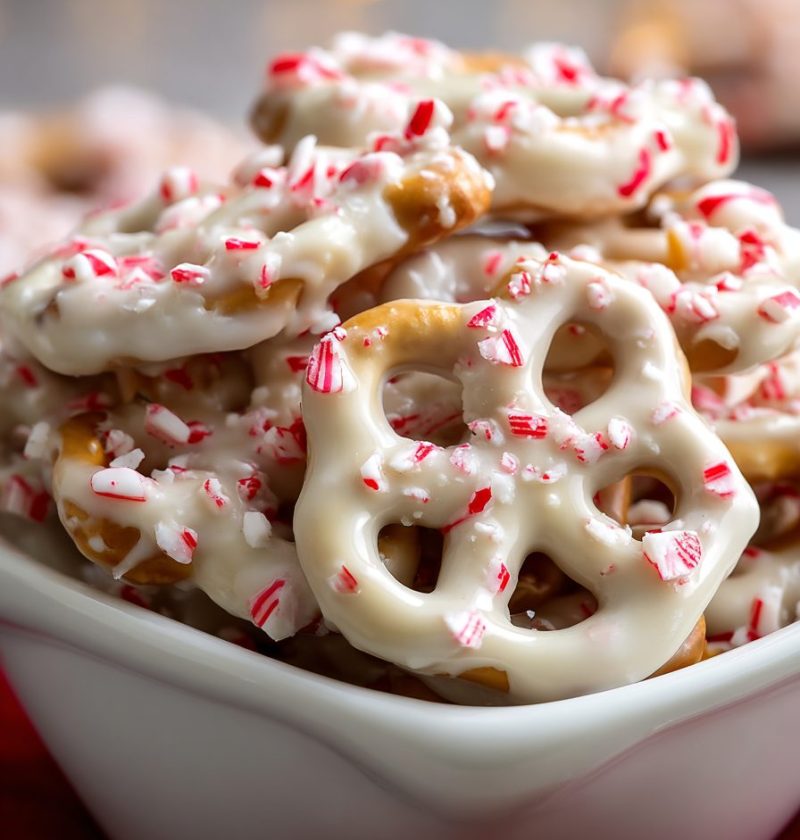 White Chocolate Peppermint Pretzels Recipe