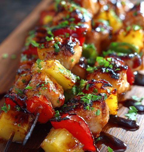 Grilled Hawaiian Chicken Skewers Recipe