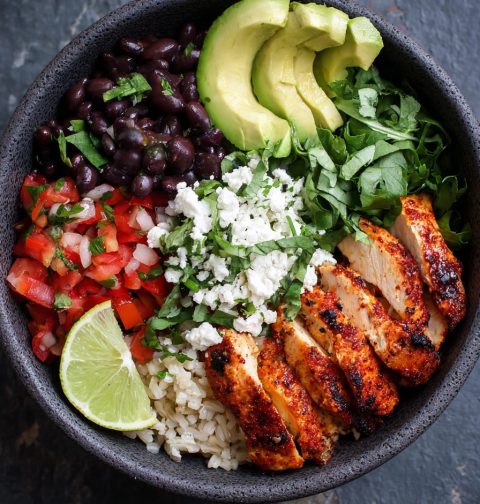 High Protein Chicken Burrito Bowl Recipe