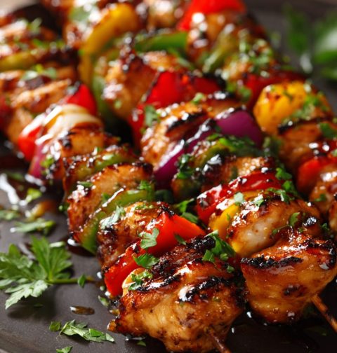 Honey Garlic Chicken Skewers Recipe