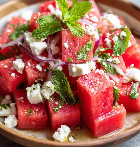 Watermelon Feta Mint Salad Recipe